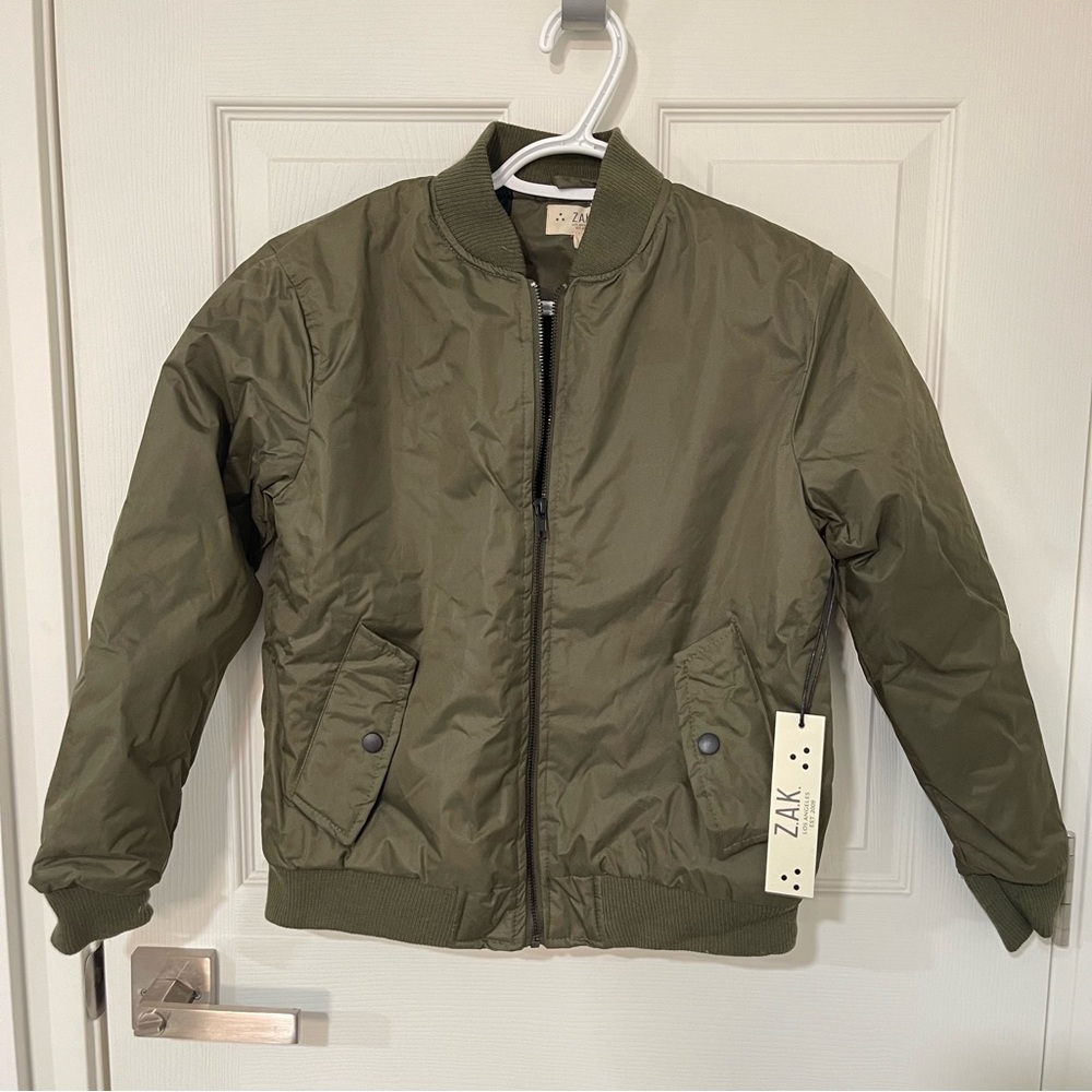 Z.A.K Kids Bomber Jacket – Olive Green – Size 7/8 (New with Tags)